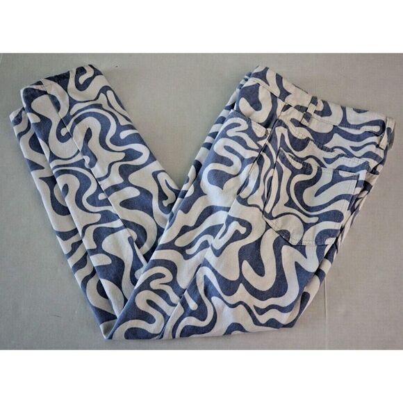 cotton: On 2008222-51 Women's Sz 4 Blue Swirl Denim Mom Jeans - Picture 5 of 6